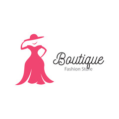 Obraz na płótnie Canvas Women fashion logo template with clothes hanger, luxury clothes.Logo for business,boutique,fashion shop,model,shopping and beauty.