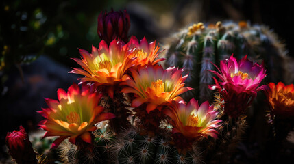 Obraz na płótnie Canvas Blühende Kakteen - Blumen, Kaktus, leuchtende Farben
