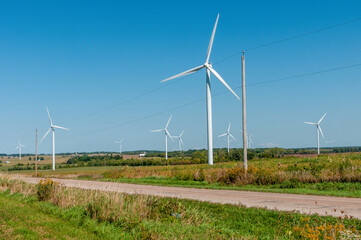 Wind Turbines Operating At Calumetville, Wisconsin