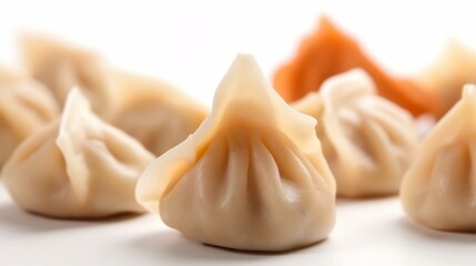 Fototapeta na wymiar chinese steamed dumplings, Dumplings on a plate , Dumpling on white background