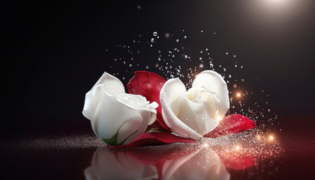 Background with roses for Valentine's Day, Mother's Day, Birthday. Festive background