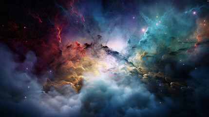 Fototapeta premium カラフルな銀河系の背景イメージ