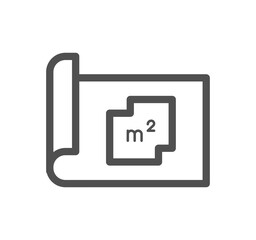 Measure related icon outline and linear symbol.	

