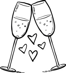 Champagne in glasses