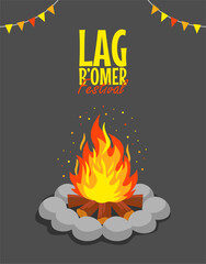 lag baomer festival poster template