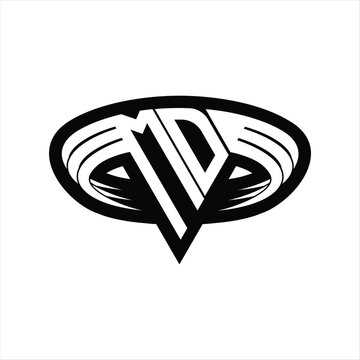 recommend clip art: MD Logo monogram with triangle shape slice isolated outline design template