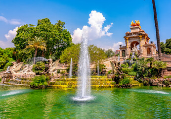 Cascade fountain in Ciutadella park, Barcelona, Spain