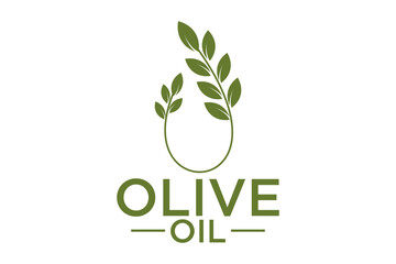 green olive branch logo or symbol vector illustration