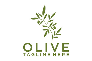 green olive branch logo or symbol vector illustration