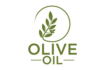 green olive branch logo or symbol vector illustration