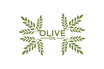 green olive branch logo or symbol vector illustration