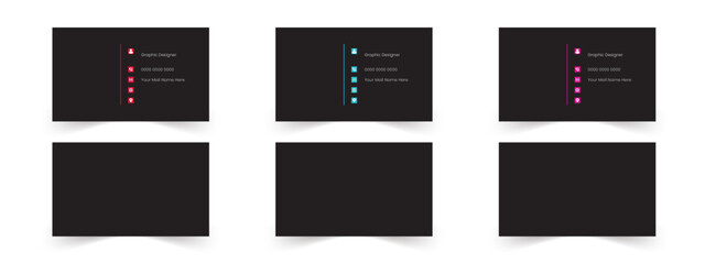 Creative Modern Professional Black Business card Design.	