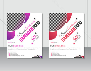 Ramadan special offer restaurant food menu flyer or brochure cover design template 