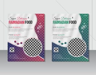 Ramadan special offer restaurant food menu flyer or brochure cover design template 