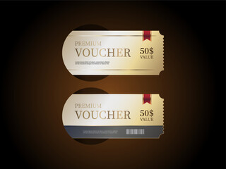 Luxurious gold ticket template design