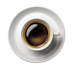 White cup of coffee isolated cut out, hot black americano transparent Ai Generated