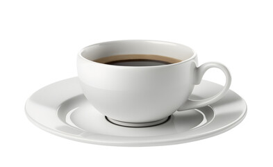 White cup of coffee isolated cut out, hot black americano transparent Ai Generated