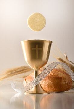 First communion reminder with cup and bread