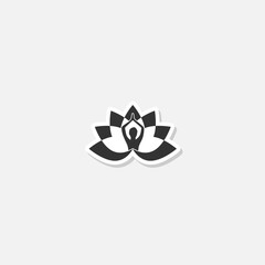  Lotus flower logo with woman silhouette sticker icon