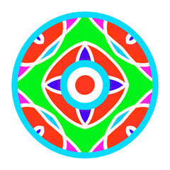 Colorful mandala ornament on white background