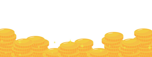 積み重なるコインのバナー