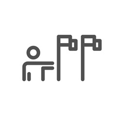 Global business related icon outline and linear symbol.	
