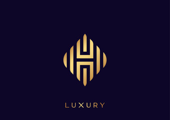 Luxury Rhombus letter H logo symbol