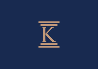 Monogram letter K for legal service