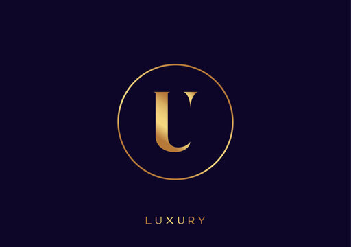 Luxury circle letter L U C logo mark design