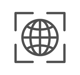 Globe related icon outline and linear symbol.	

