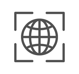 Globe related icon outline and linear symbol.	
