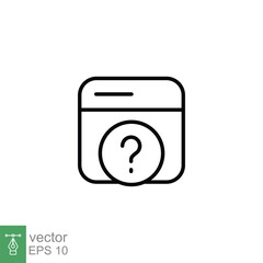 FAQ icon. Frequently asked question, web page, browser window, helpdesk concept. Simple outline style. Thin line symbol. Vector illustration isolated on white background. EPS 10.
