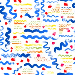Selbstklebende Fototapeten seamless abstract background pattern, composition with waves, paint strokes and splashes © Kirsten Hinte