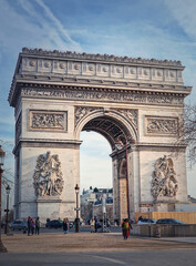 Fototapeta na wymiar Triumphal Arch, Paris, France. Arc de Triomphe historical landmark