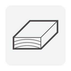 Rectangular wood, girder or lumber vector icon. Natural material by cutting, processing in sawmill industry for made frame, beam, column or structure in house construction, furniture or woodworking.