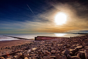 Seaton Carew beach, Hartlepool, North east England, UK