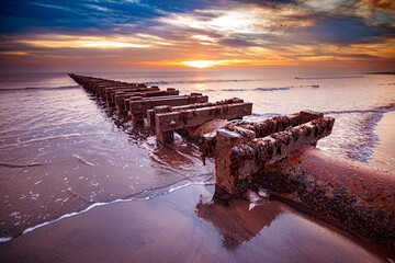 Seaton Carew beach, Hartlepool, North east England, UK