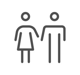 Gender related icon outline and linear symbol.	
