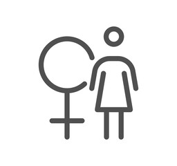 Gender related icon outline and linear symbol.	
