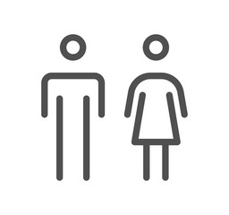 Gender related icon outline and linear symbol.	
