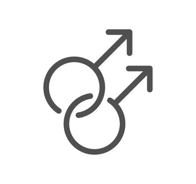 Gender related icon outline and linear symbol.	
