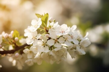 Obraz premium Beautiful closeup spring blossoming tree created with Generative AI