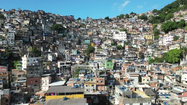 Favela da Rocinha, the Biggest Slum (Shanty Town) in Latin America. Located in Rio de Janeiro, Brazil, it has more than 70,000 inhabitants.