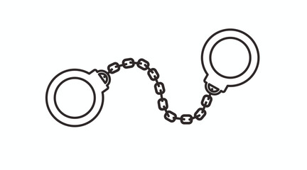 Handcuffs Icon. Vector isolated black and white illustration