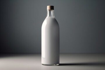 blank white bottle on the table against a background