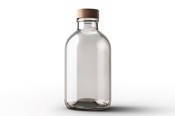 clear bottle on the table against a background
