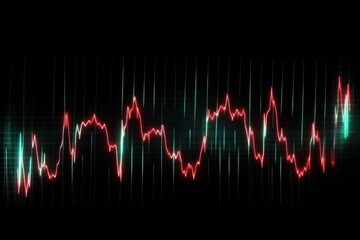 graph hearthbeat pulse cardiogram red  stock trade market trend  busines investment marketing generative ai
