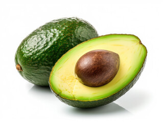 Fresh avocado isolated on white background.