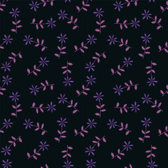 Cute flower seamless pattern. Naive art style. Hand drawn floral endless background.