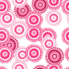 Abstract chamomile flower seamless pattern. Creative floral endless background.